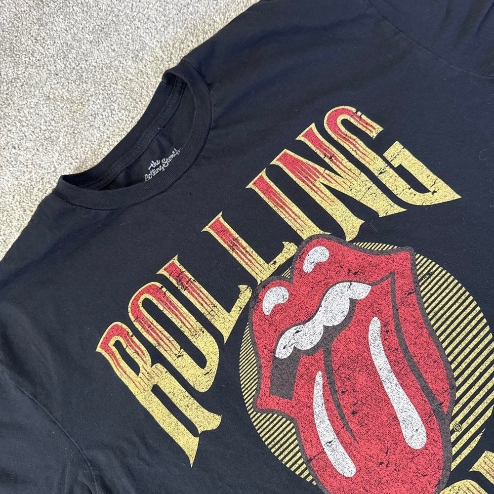 Rolling Stones Classic Tongue Logo Band T Shirt Black XL Rock